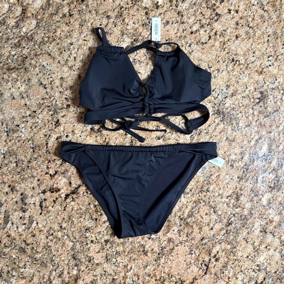 NWT Adore Me Black Bikini Set Women’s Size M | Two-Piece Swimsuit Swimwear - Picture 1 of 7